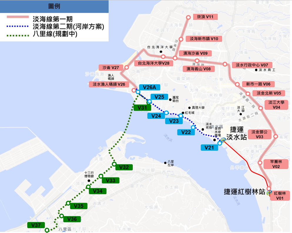 淡海線路線圖。(圖/新北市政府提供)