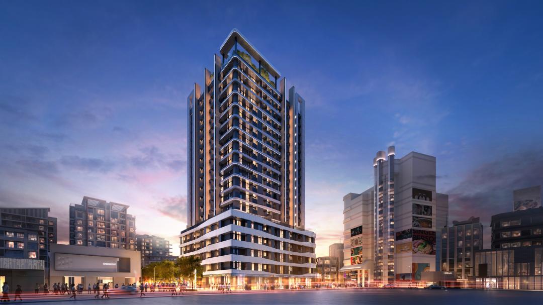 「寶亞鴻公舘」坐落鴻金寶核心，6字頭卡位未來三捷樞紐。圖為3D外觀示意圖，實際狀況以現場為主。(圖/業者提供)