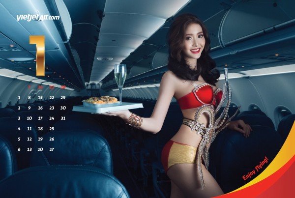 越捷航空今天宣布推出2018年全新「比基尼」月曆。（越捷提供）