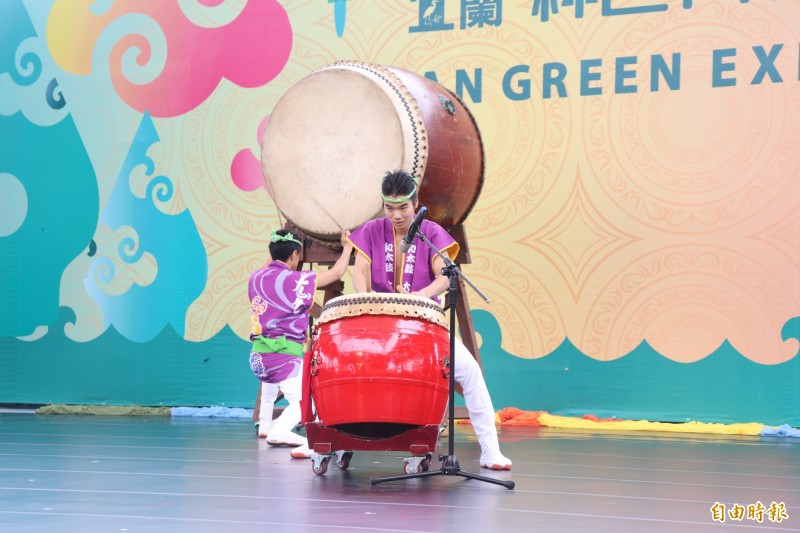 開幕典禮於由日本太鼓祭典打擊樂的太鼓表演揭開序幕。（記者林敬倫攝）