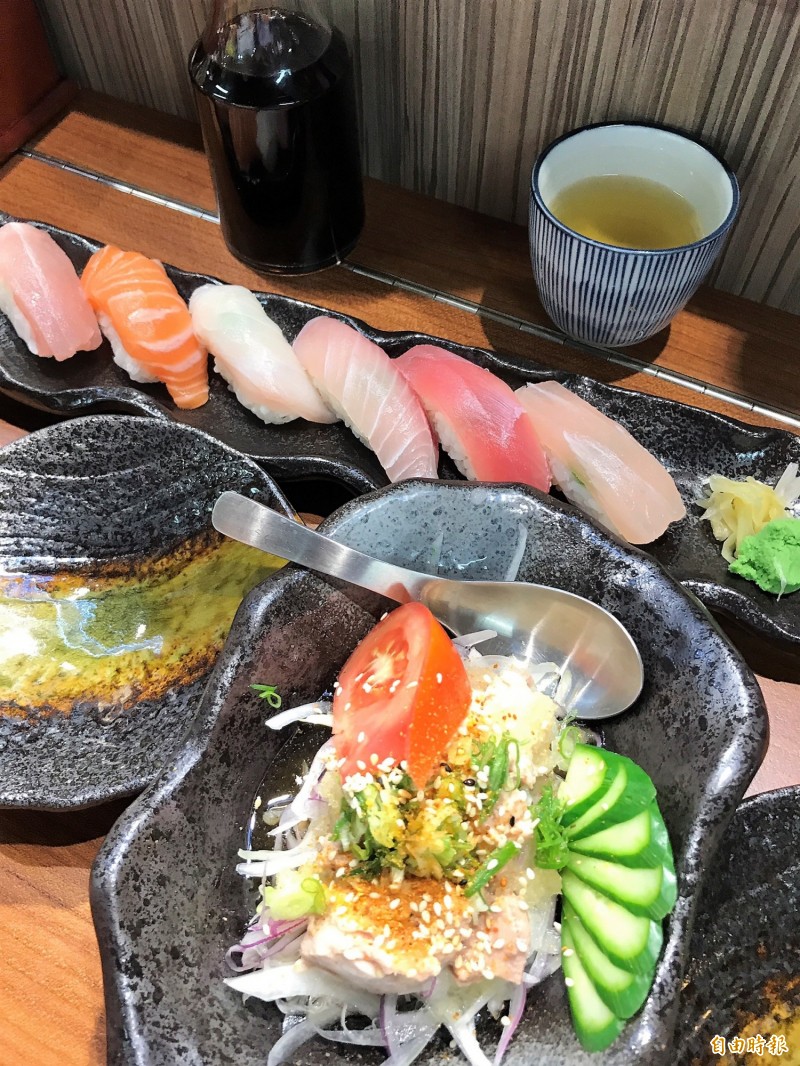 「峰鮨壽司」食材新鮮,道道美味可口。(記者林欣漢攝) 「峰鮨壽司」食材新鮮,道道美味可口。(記者林欣漢攝)