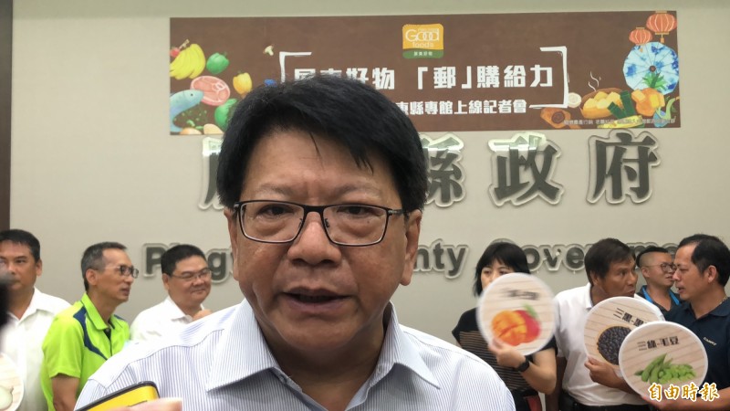 屏東縣長潘孟安表示受災認定從寬從速。（記者羅欣貞攝）