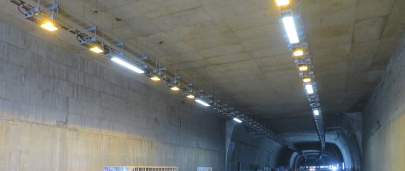 仁水隧道照明測試。（圖由蘇花改工程處提供）