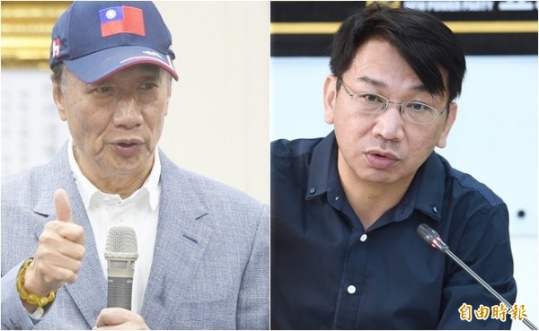 國民黨總統初選參選人郭台銘,今天參加活動表示,面對中國應「不挑釁、不懼怕」,因為「為什麼中國人要打中國人」。時代力量立委徐永明回應,「應該把這句話拿去問習近平,為何要把飛彈對準台灣、三不五時軍機繞台。」(合成自本報資料照) 國民黨總統初選參選人郭台銘,今天參加活動表示,面對中國應「不挑釁、不懼怕」,因為「為什麼中國人要打中國人」。時代力量立委徐永明回應,「應該把這句話拿去問習近平,為何要把飛彈對準台灣、三不五時軍機繞台。」(合成自本報資料照)