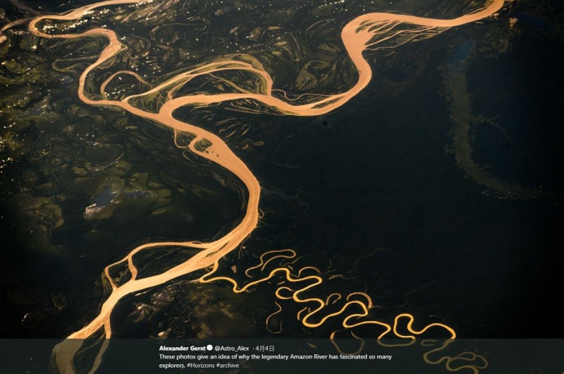 太空人眼中的亞馬遜叢林。（圖取自Alexander Gerst的推特）