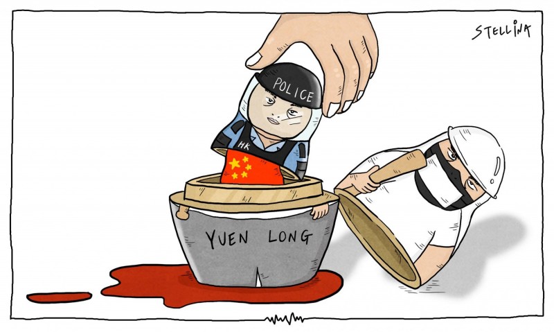 台灣插畫家陳筱涵(Stellina Chen)針對香港反送中事件所繪的政治諷刺漫畫日前(13日)登上法國《世界報》。法國《世界報》在法語國家地區極具影響力與國際知名度。(圖擷取自臉書_Stellina Chen) 台灣插畫家陳筱涵(Stellina Chen)針對香港反送中事件所繪的政治諷刺漫畫日前(13日)登上法國《世界報》。法國《世界報》在法語國家地區極具影響力與國際知名度。(圖擷取自臉書_Stellina Chen)