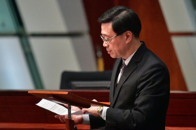 香港保安局局長李家超今日在立法會上宣布正式撤回修訂《逃犯條例》。（法新社）