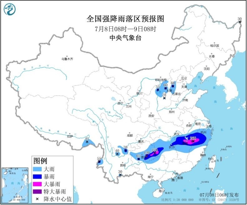 中國氣象局發布 暴雨橙色預警 江西北部等地出現特大暴雨 國際 自由時報電子報