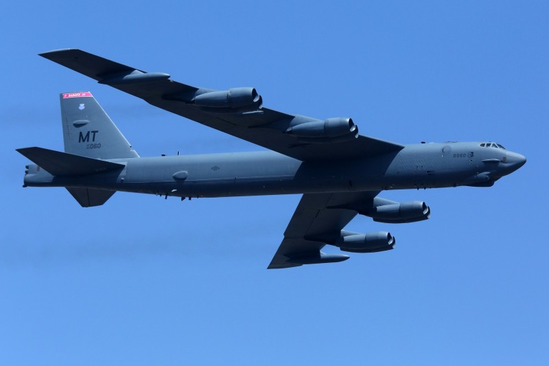 綽號「同溫層堡壘」的B-52轟炸機，能搭載核武，一直是美軍戰略震懾武器（歐新社）
