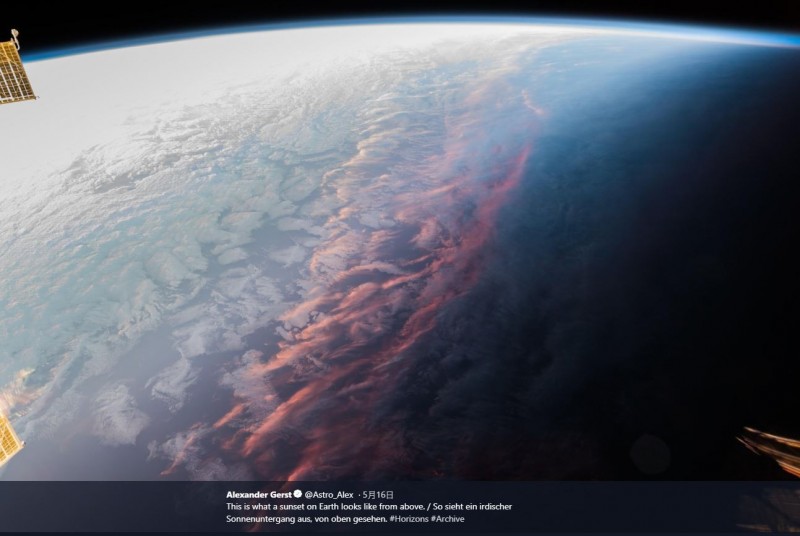 亞歷山大經常在推特上分享從國際太空站拍下的照片。（圖取自Alexander Gerst的推特）