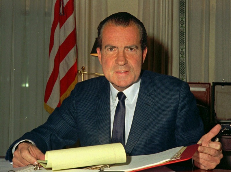 時任美國總統的尼克森（Richard Nixon）。（美聯社資料照）