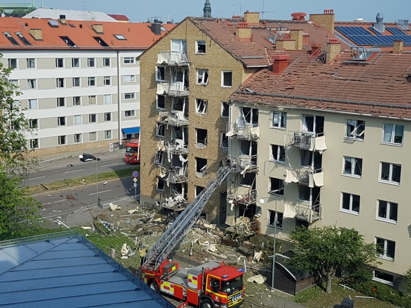 瑞典南部林雪平市今天早上傳出大爆炸，造成數棟建築物毀損以及25人受輕傷。（路透）