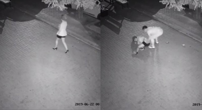 中國女子暗夜被襲，男子涉嫌強制猥褻被警方逮捕。（圖擷取自微博）