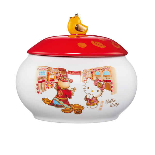 第四代Hello Kitty金雞報喜佛跳牆，嚴選頂級食材與特製的Hello Kitty甕。