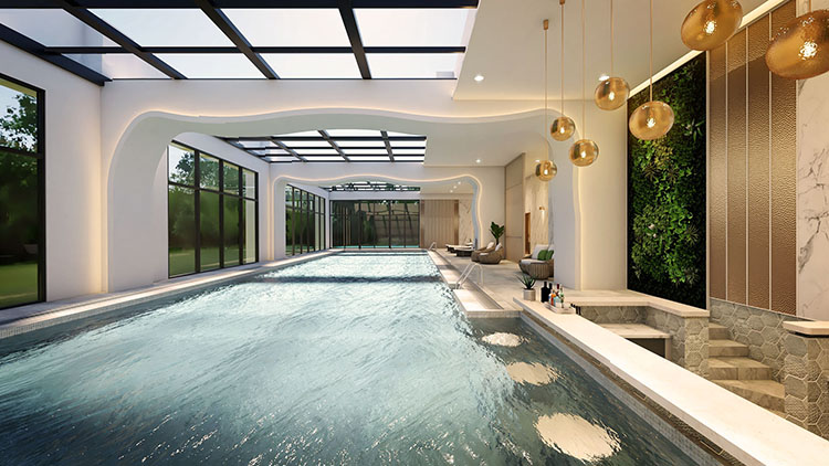 「VIE微美居」將泳池結合吧檯，打造創新休閒生活。