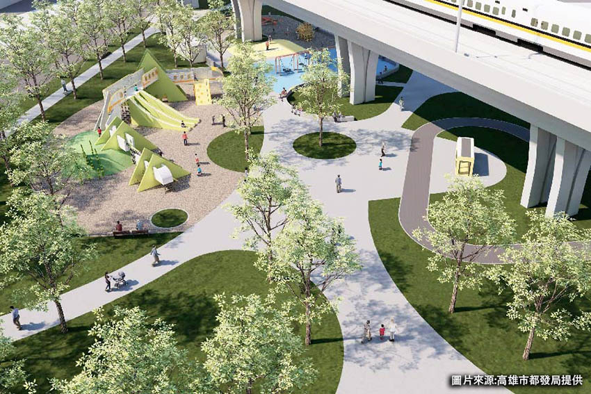 92期重劃區公園3D示意圖。圖片來源：高雄市都發局