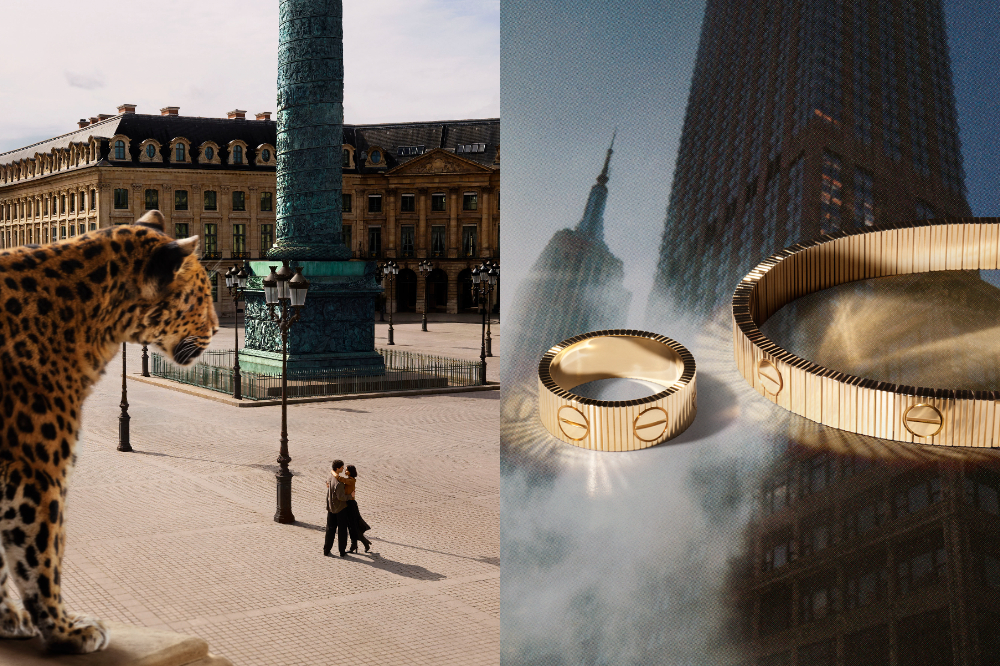 在卡地亞全新廣告，藉由美洲豹的凝視守護，將愛化為永恆意象。圖/卡地亞提供