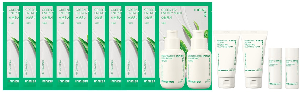 B1 Q小路 INNISFREE綠茶籽保濕精華超值組：原價3298元，特價1805元，5.5折。圖片來源：京站