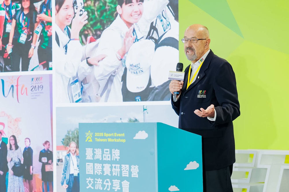 專題演講為由明年舉辦2026國際少年運動會的國際少年運動會委員會榮譽會長Torsten Rasch開場。(圖／運動部提供)