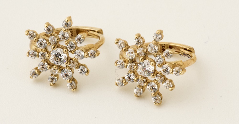 ELISA GEMS K金雪花憶想耳環，原價8780元，特價6580元。圖片來源：京站