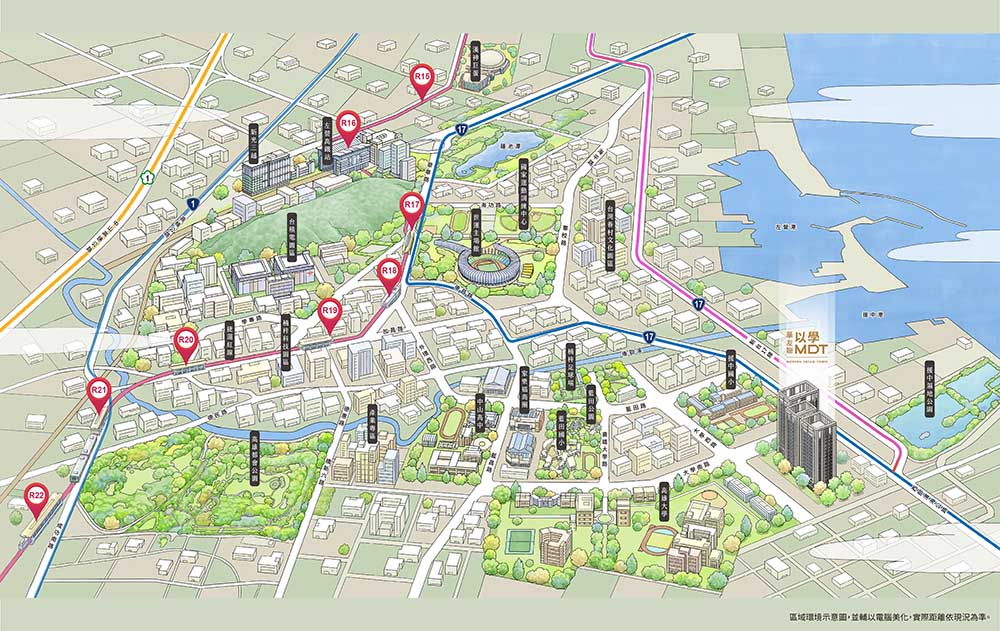 高大特區串聯南北軸線與多元產業園區，成為科技人才與家庭首選生活圈。