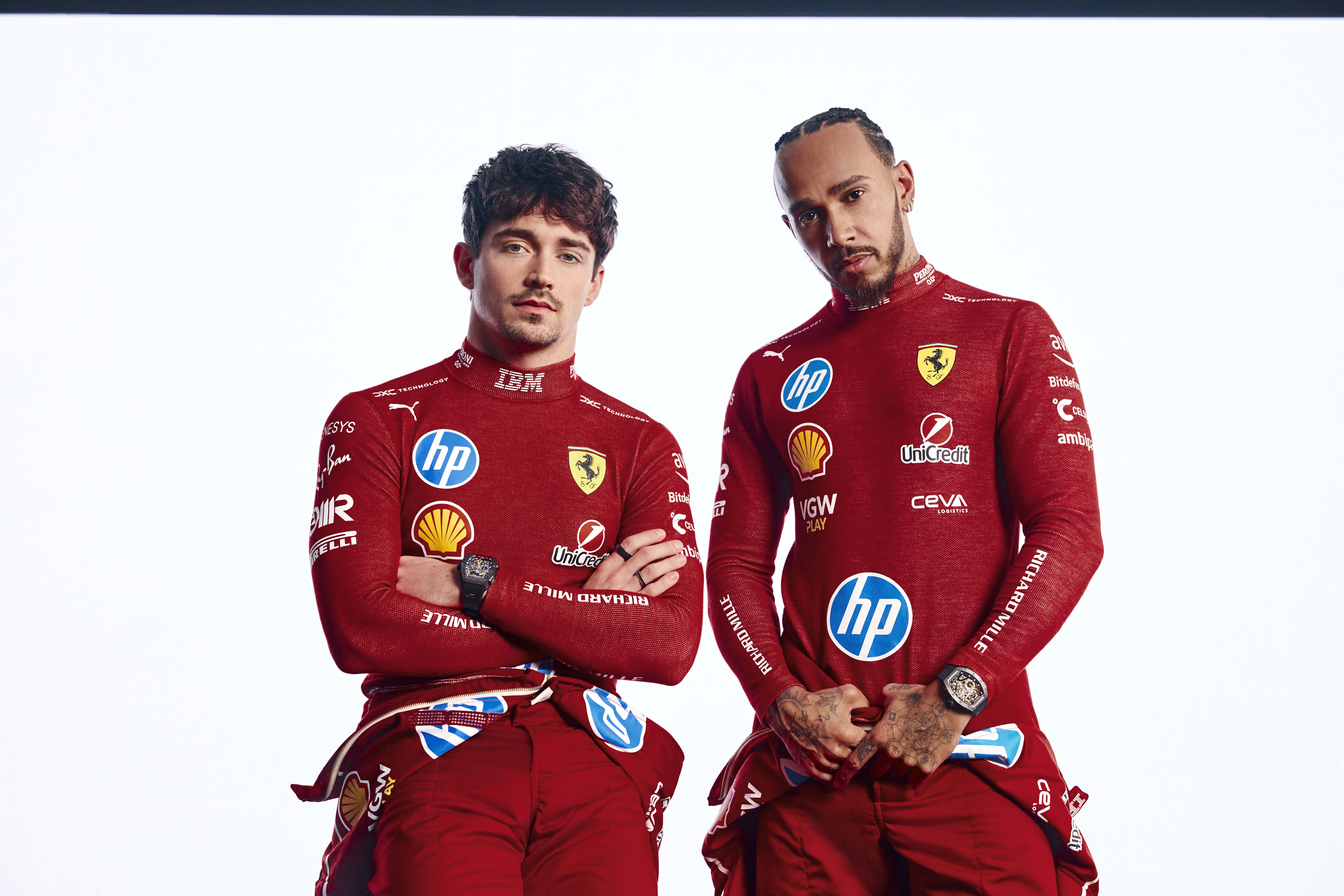 法拉利車手Charles Leclerc與Lewis Hamilton，都是RICHARD MILLE的愛好者。(圖/RICHARD MILLE提供)
