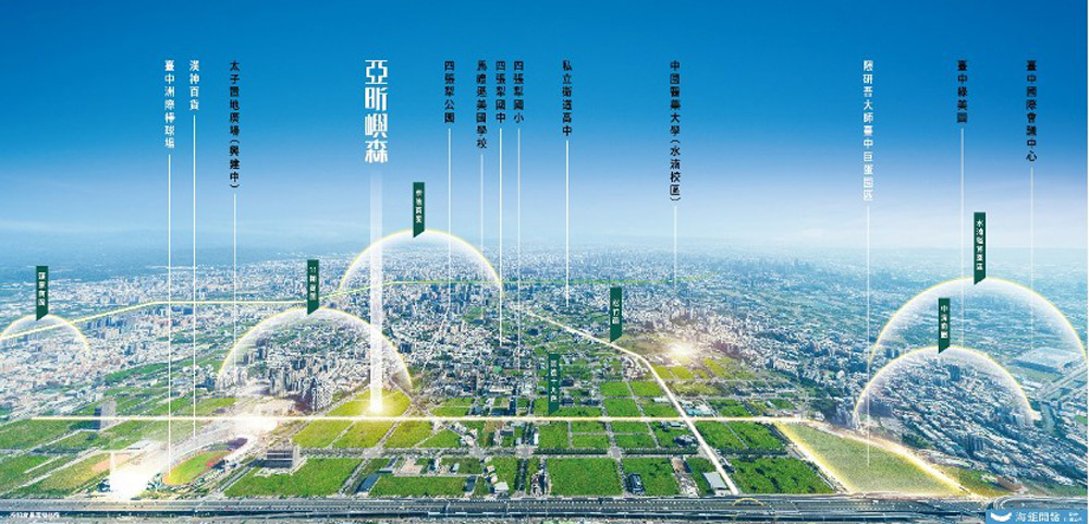 「亞昕嶼森」巧妙切入 14 期核心地段，相較於周邊，提供更親民的入手門檻，預約百貨進駐後的生活紅利。(圖/海鉅開發股份有限公司提供)