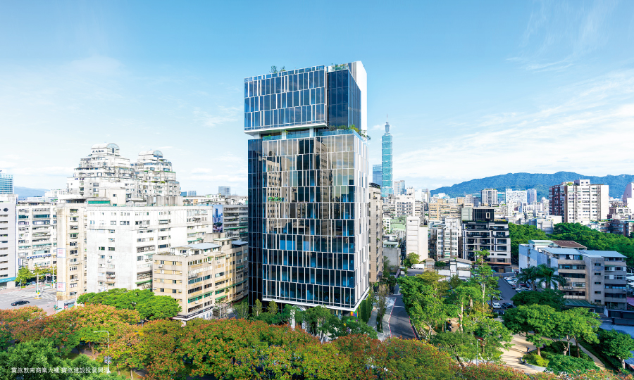 凱越建設延續「寶紘敦南商業大樓」(關係企業寶紘建設投資興建)、桃園中路「凱越豐耘」地標級實績，以頂規建材定義出「凱越豐汎」的高品質。(圖／業者提供)