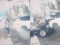 驚！嘉義中埔BMW暴衝洗車場 19歲女員工遭撞飛卡車底