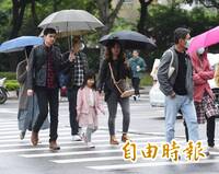 週四強烈冷氣團來襲轉濕冷 桃園以北宜花降雨明顯