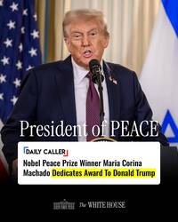 諾貝爾和平獎得主獻獎給川普 白宮稱川普是「和平總統」