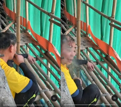 一語成讖？香港宏福苑工人抽菸影片瘋傳 住戶上月就擔心恐釀鷹架失火