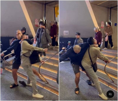 捷運站噁男「連抓多女屁股」！ 遭正義光頭哥霸氣壓制畫面曝