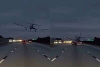 驚險畫面曝！美飛機迫降撞爛轎車 57歲女駕駛奇蹟輕傷