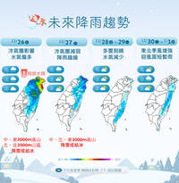 明天大雨超濕冷！冷氣團週六才減弱 跨年、元旦天氣曝