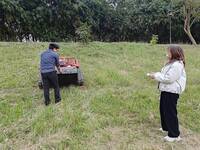 台南引進「智慧割草機器人」 明年加入滯洪池除草行列