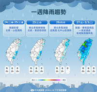 鋒面接力報到！明北、東有雨   228連假天氣曝光