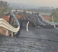 真是豆腐渣！中國公路才剛準備啟用 無風無雨竟裂「肝腸寸斷」