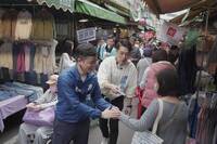 凌濤陪同黨新北市議員參選人鄧凱勛拜票 強調在野要合作