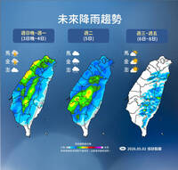 首波梅雨鋒面明晚報到！ 下週一開工日全台降雨