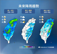 開工日梅雨同行！本週晴雨交錯一圖看懂