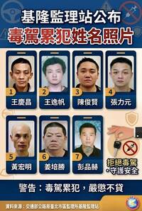 基隆、新北七區毒駕累犯名單曝光！ 基隆監理站公布7人