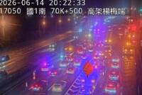 國1南下70.5K五楊高架楊梅端事故 後方車流嚴重回堵