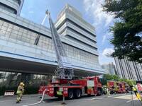 醫院火災大量疏散演練 竹縣60米直線型雲梯車首度參演