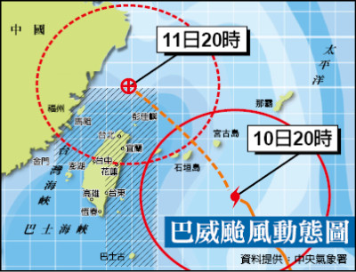 中颱巴威今觸陸 本島18縣市、澎湖、連江停班課