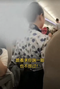 中國東航證實空服員向鬧事乘客下跪 全網痛批縱放惡人