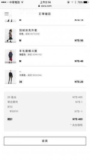 ZARA網購標錯價 外套只賣0.1折