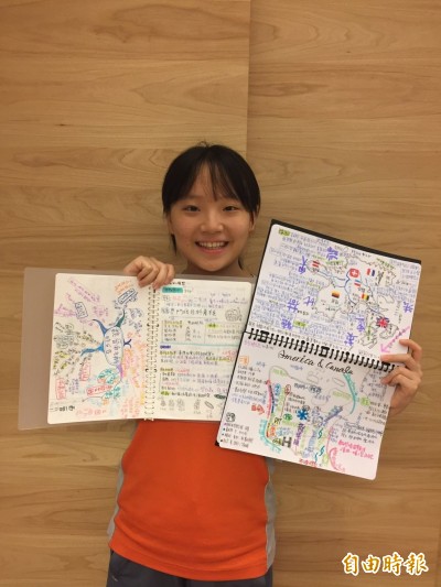 會考滿分王！銘傳國中「筆記公主」 圖文並茂超強