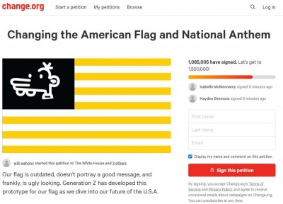 「星條旗」過時了？美國上百萬網友請願修改國旗