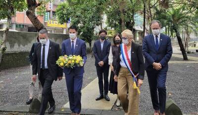 法國參議院參訪團抵清法戰爭遺址 蔡適應細數相關政績